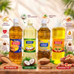 Nandhini Krishna 4 Oils Combo – Rice Bran, Coconut, Gingelly & Groundnut Oil
